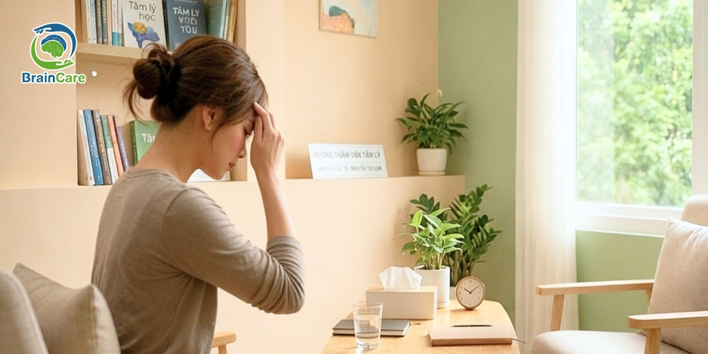 Chuyên gia BrainCare trong buổi trị liệu cùng người lớn
