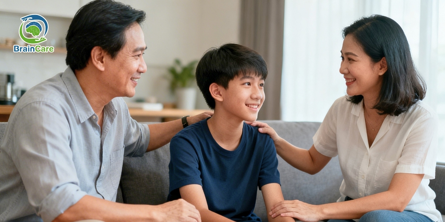 Chuyên gia BrainCare trong buổi trị liệu cùng người lớn