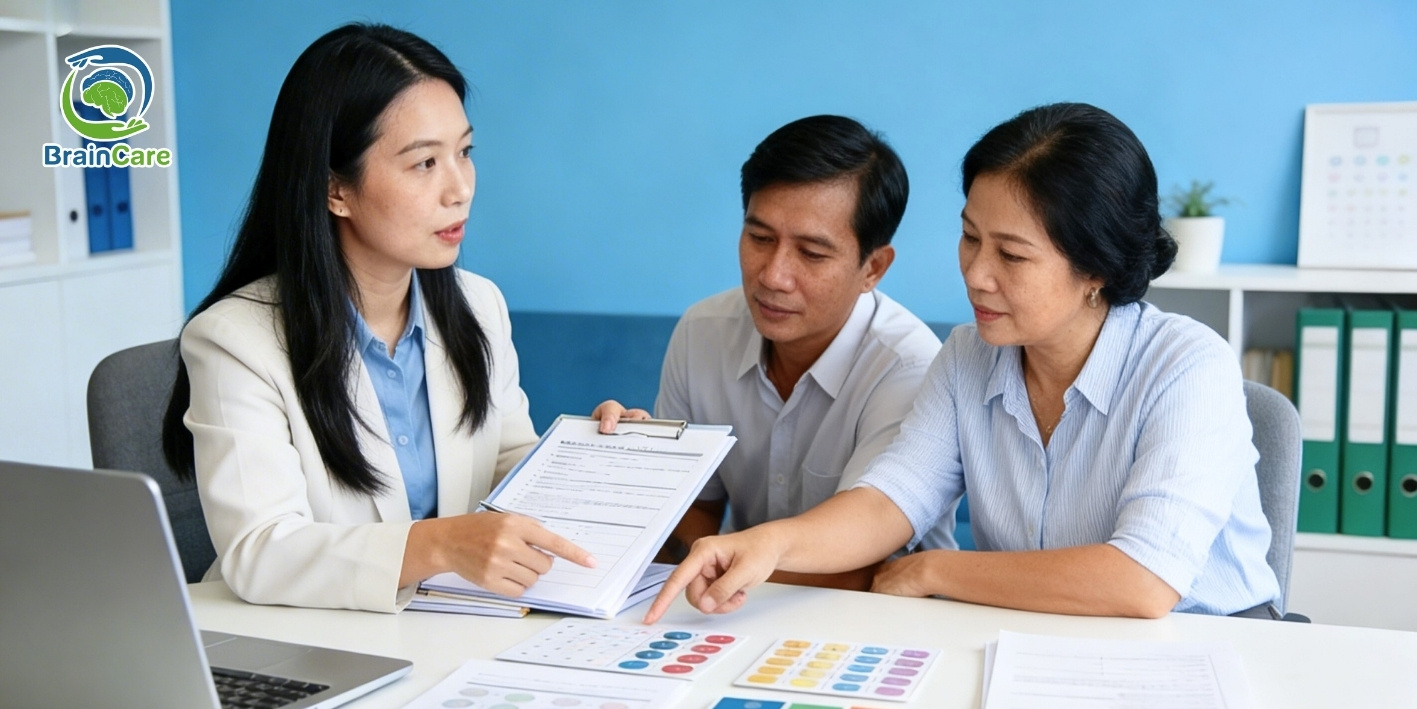 Chuyên gia BrainCare trong buổi trị liệu cùng người lớn