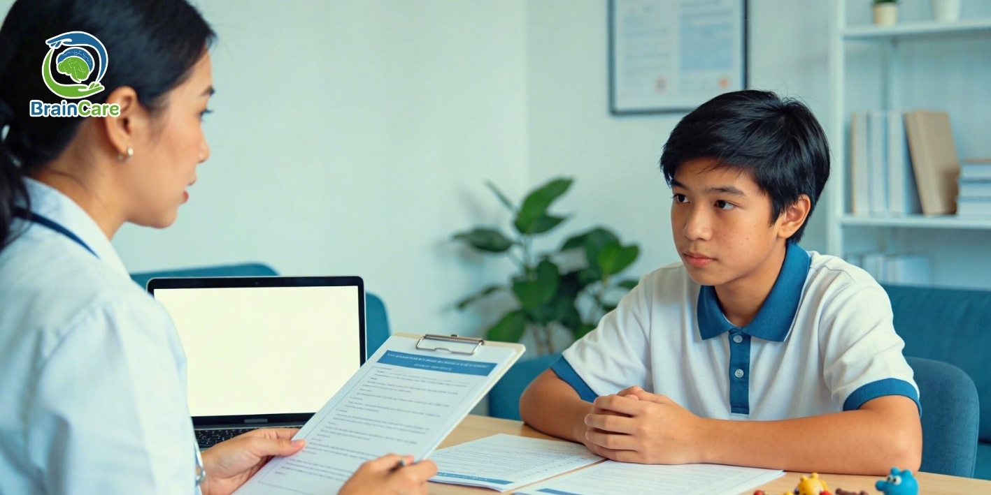 học sinh đang làm đánh giá định hướng nghề