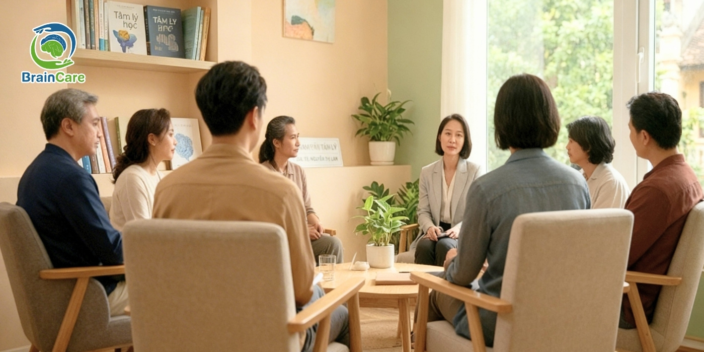 Chuyên gia BrainCare trong buổi trị liệu cùng người lớn